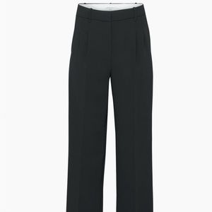 Aritzia - The Effortless Pant - High-waisted wide-leg black crepe trousers